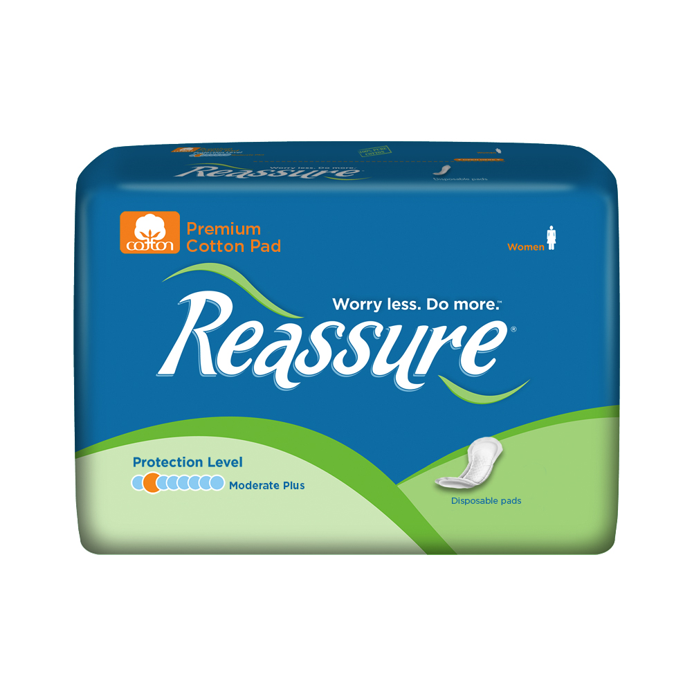 Reassure Premium Cotton Pads, Moderate Plus Quadeo