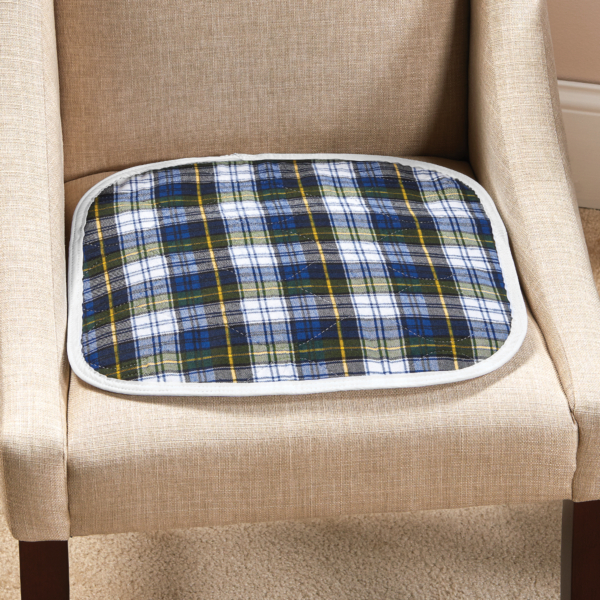 CareFor Chair Pad, Green Plaid 18in x 18in - 1/each photo