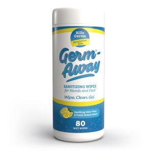 GermAway Antibacterial Hand & Face Wipes, Canister