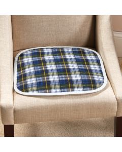 CareFor Chair Pad, Green Plaid 18in x 18in