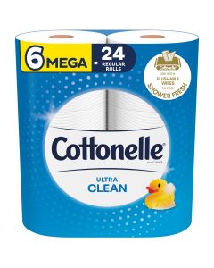 Cottonelle Ultra Clean Care Toilet Paper, Mega Rolls
