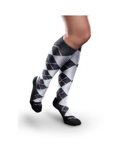 CoreSpun Compression Socks, Pink Argyle (15-20mmHg)