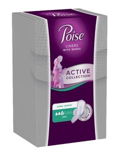 Poise Active Liners With Wings Light Long