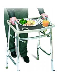 Walker Tray w/ Grip Mat, Gray