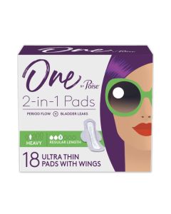 One by Poise,Ultra Thin Heavy Pad w/Wings Reg Leng