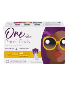 One by Poise, Ultra Thin Pad w/Wings Reg Length