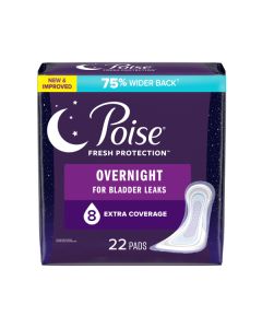 Poise Overnight Pad, Extra Coverage