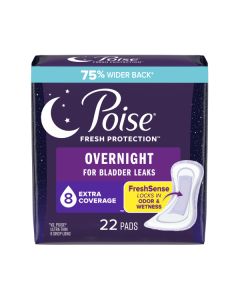 Poise Overnight Pad, Extra Coverage