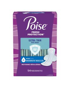 Poise Ultra Thin Pad w/Wings, Moderate