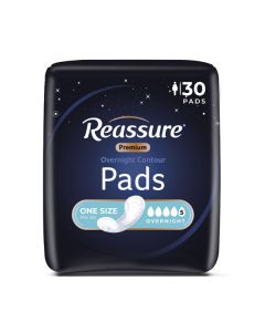 Reassure Premium Contour Pad, overnight protection, disposable pads