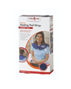 Woman using Neck & Shoulder Heating Pad Wrap