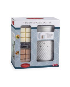 Fragrance Warmer Gift Set, White Hobnail