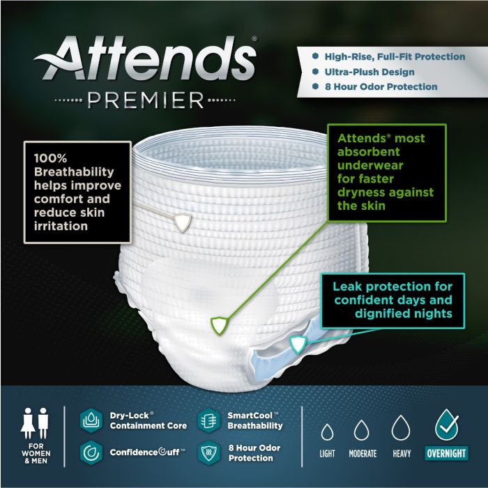 Attends Overnight Underwear with Extended Protection - Medium