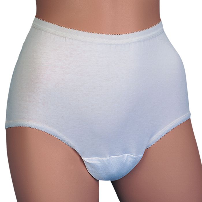 Ladies Full Brief 100% Cotton Large Soft White Knickers Care Home Underwear