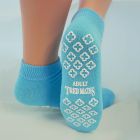 Light Blue Slipper Socks, Non-Skid to prevent slips and falls
