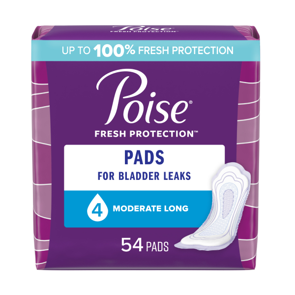 Poise Moderate Long Pads, 54/bag photo