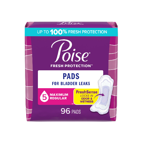 Poise Maximum Pads, 96/case