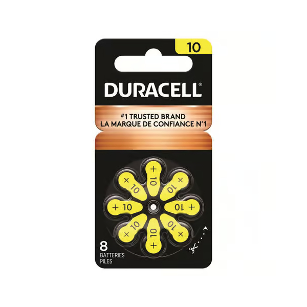 Duracell EasyTab Hearing Aid Battery, Yellow 8/Pk, Size 10 photo