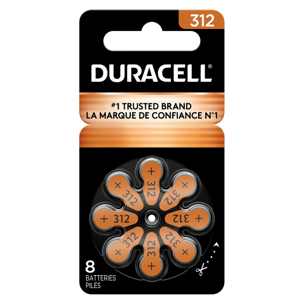 Duracell EasyTab Hearing Aid Battery, Brown 16/Pk, Size 312 photo