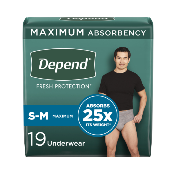 Depend Underwear for Men, Maximum, Small/Medium - 19/bag photo