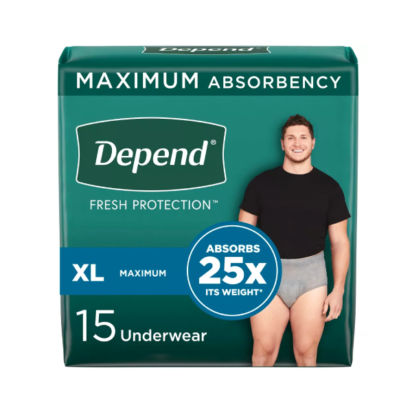 Depend for Men Maximum, X-Large - 60/case photo