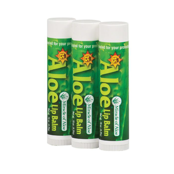 Miracle Aloe Lip Balm SPF-15, 3/pack