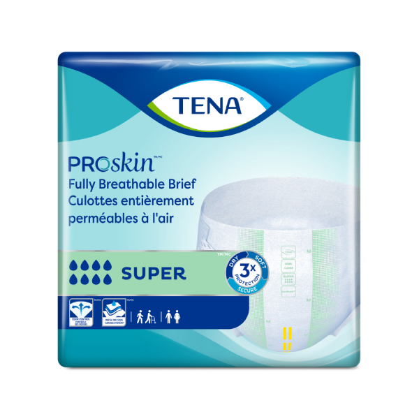 Tena ProSkin Super Briefs, Medium, 28/case photo
