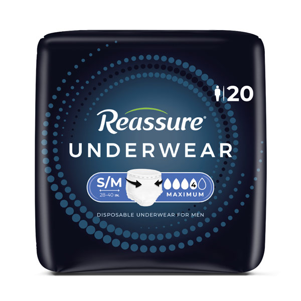 Case Special: Reassure Underwear for Men, Maximum, Small/Medium, 80/case photo