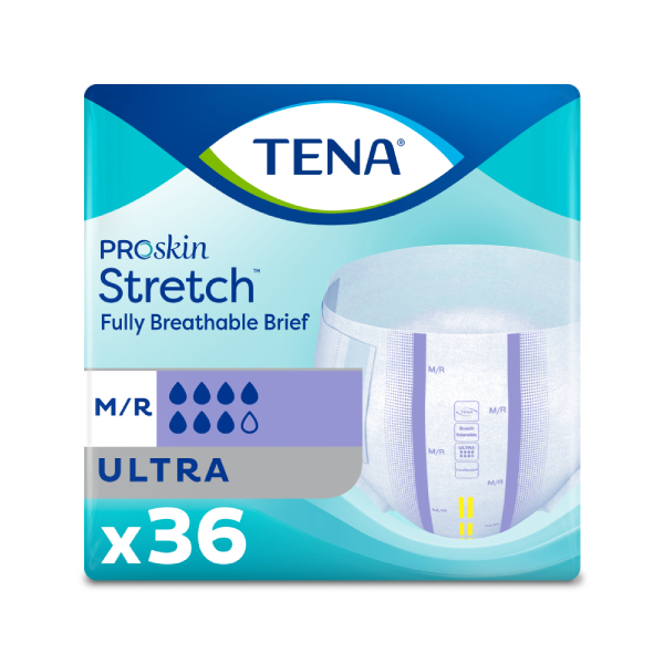 TENA ProSkin Ultra Stretch Briefs, Medium, 72/case