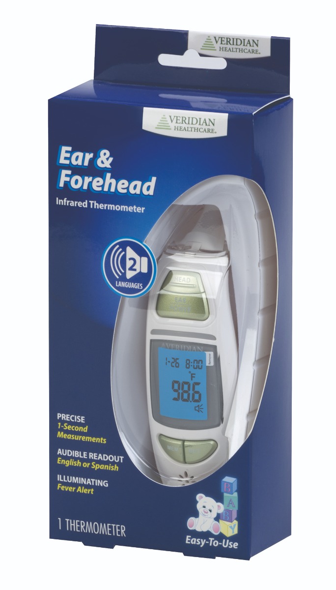 Talking Ear & Forehead Infrared Thermometer - 1/each (Veridian) photo
