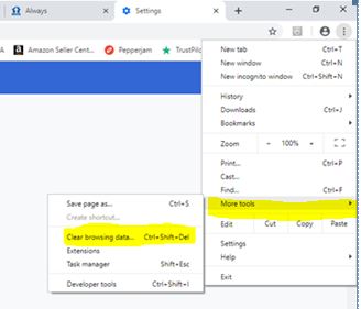 clear browser cache in Chrome