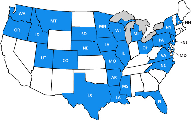 HDIS Medicaid States - Map