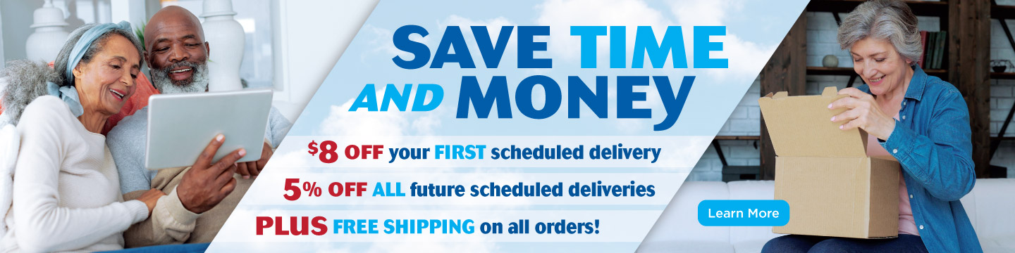 Save Time and Money with Scheduled Deliveries. Save $8 off your first scheduled delivery, link.
